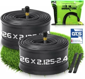 2 Pack 20/26x2.125/2.40 Bike Tube, 20/26x2.125 Bike Inner Tube with 35mm AV Schrader Valve, Butyl 20/26x2.40 Tube with 2 Tire Levers, 20/26x2.125/2.20/2.25/2.30/2.35/2.40 for MTB/City Bikes