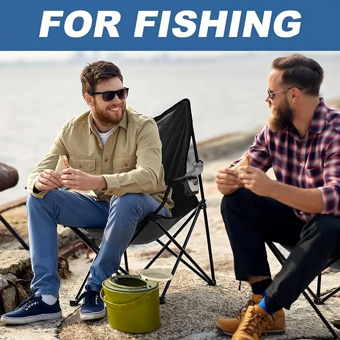 2 Pack Camping Chairs - Lightweight and Supportive Chairs for Teens and Lightweight Individuals - Compact, Durable, and Portable - Ideal for Camping, Hiking, Beach, and Picnics - Carry Bag (Upgraded)