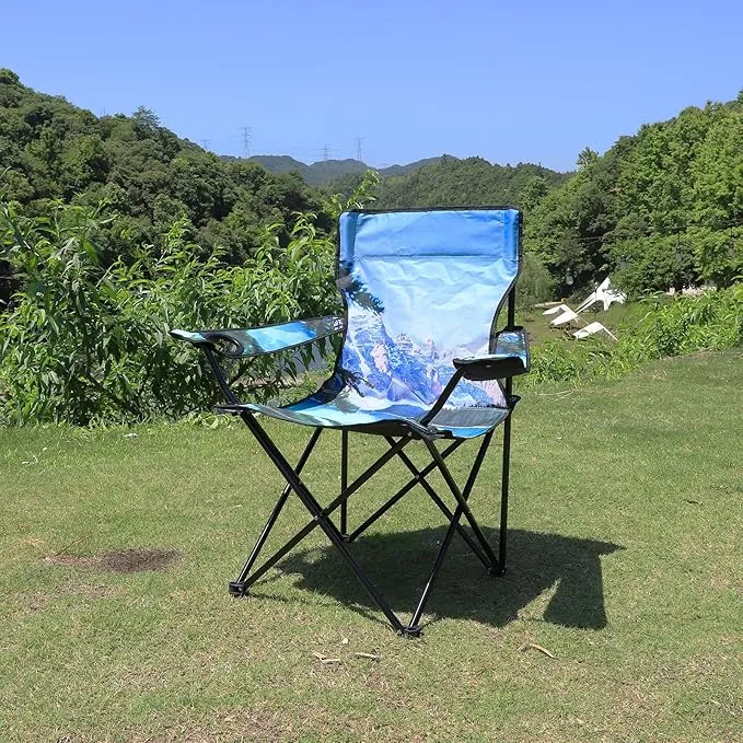 2 Pack Camping Chairs Portable Camp Chairs, Folding Lawn Chairs with Cup Holder for Outdoor Camping, Hiking, Travel, Patio, Beach, Picnics