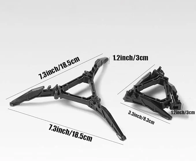 2Pcs Camping Stove Fuel Can Stabilizer, Mini Foldable Outdoor Hiking Cooking Gas Tank Bracket,Foldable Outdoor Cartridge Canister Tripod (Black)