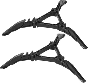 2Pcs Camping Stove Fuel Can Stabilizer, Mini Foldable Outdoor Hiking Cooking Gas Tank Bracket,Foldable Outdoor Cartridge Canister Tripod (Black)