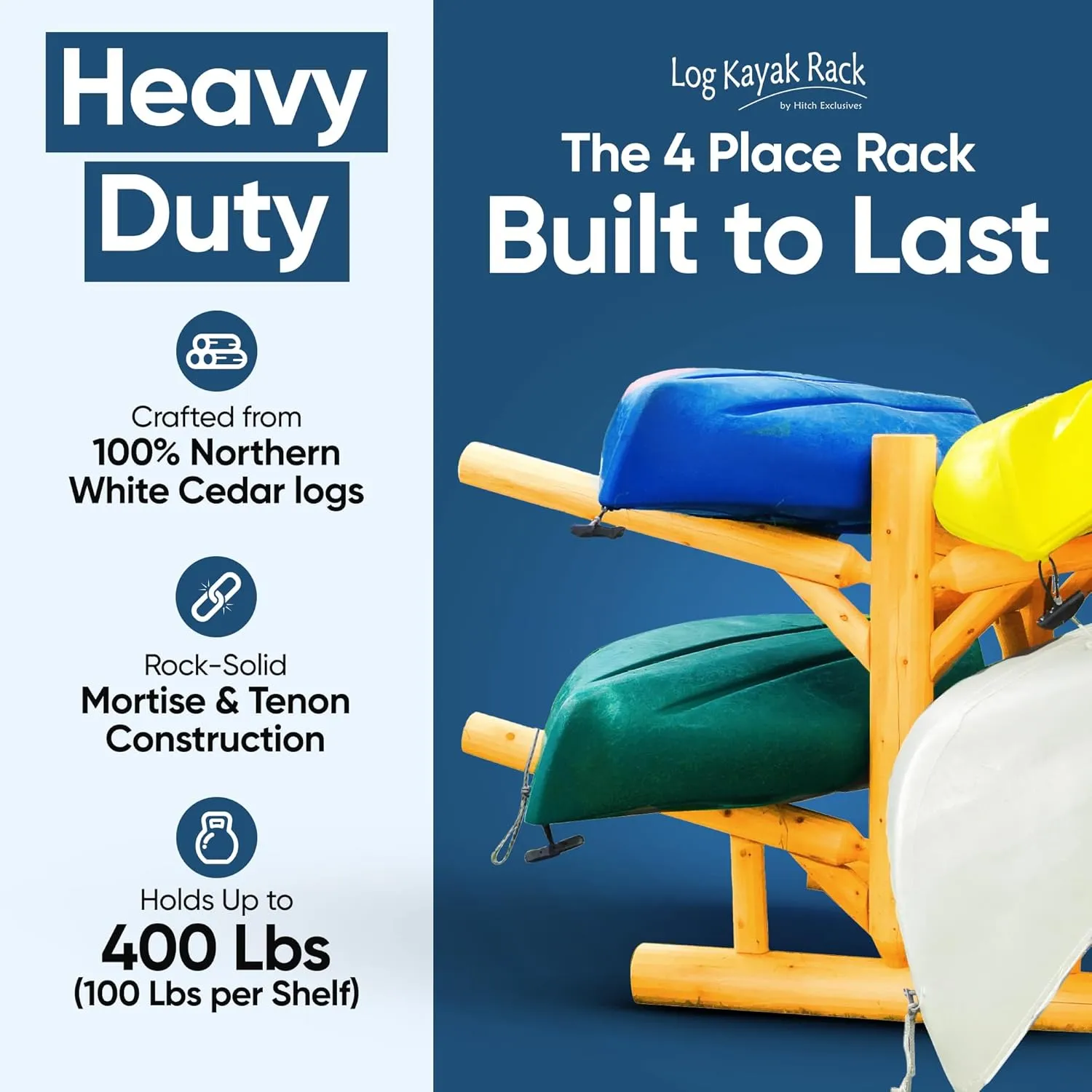 4-Place Kayak/Canoe Rack, Freestanding Kayak Storage Rack, Kayak Racks for Outdoor Storage, SUP or Canoe Storage Rack