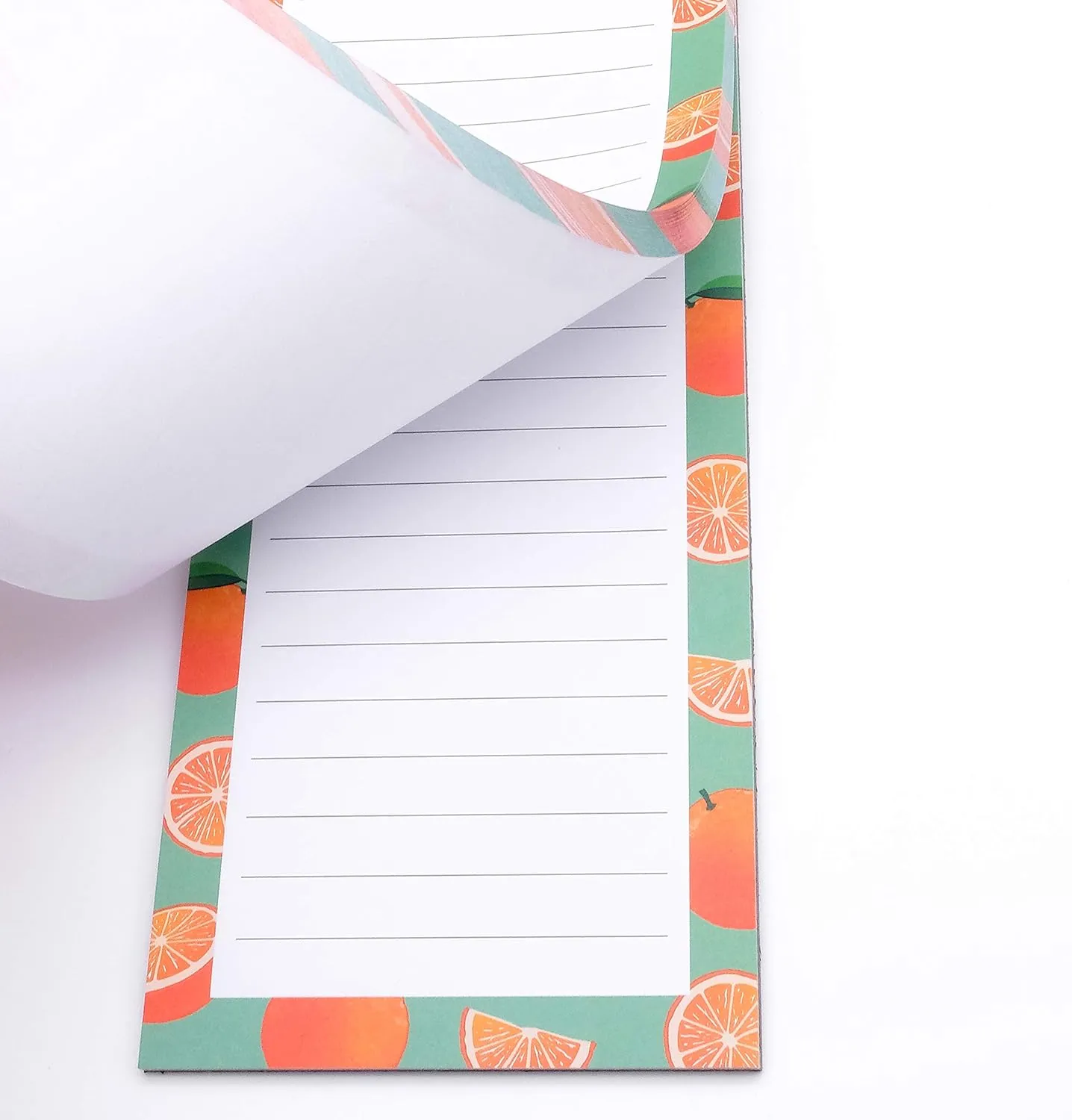 8 Magnetic Notepads  Notepads for Grocery List, Shopping List, To-Do List, Reminders -Strong Magnetic Back- Memo Notepad with Realistic Fruit Designs | 25 Sheets per Pad 7.5 x 3.5 inch (8 Pack)