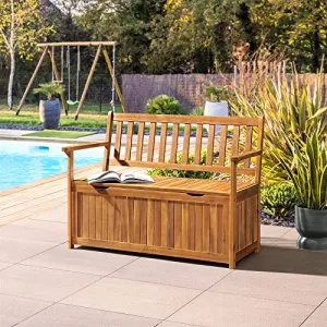 Alaterre Furniture Londonderry Outdoor Storage Bench, Natural