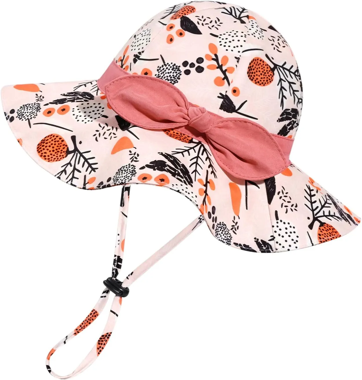 Baby Girl Sun Hat with UPF 50  Outdoor Adjustable Beach Hat with Wide Brim Bucket Hats