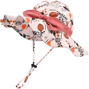 Baby Girl Sun Hat with UPF 50  Outdoor Adjustable Beach Hat with Wide Brim Bucket Hats
