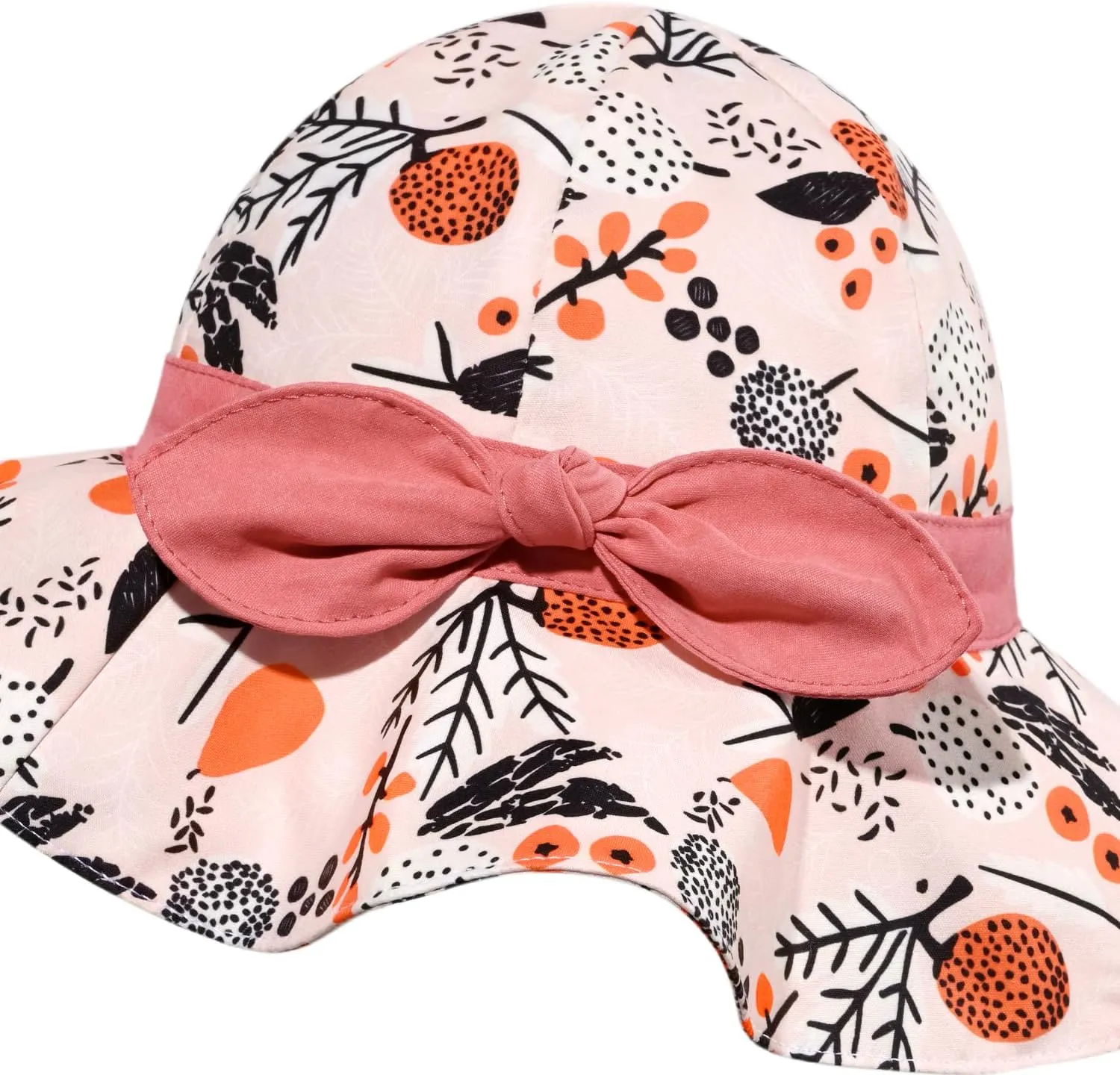 Baby Girl Sun Hat with UPF 50  Outdoor Adjustable Beach Hat with Wide Brim Bucket Hats