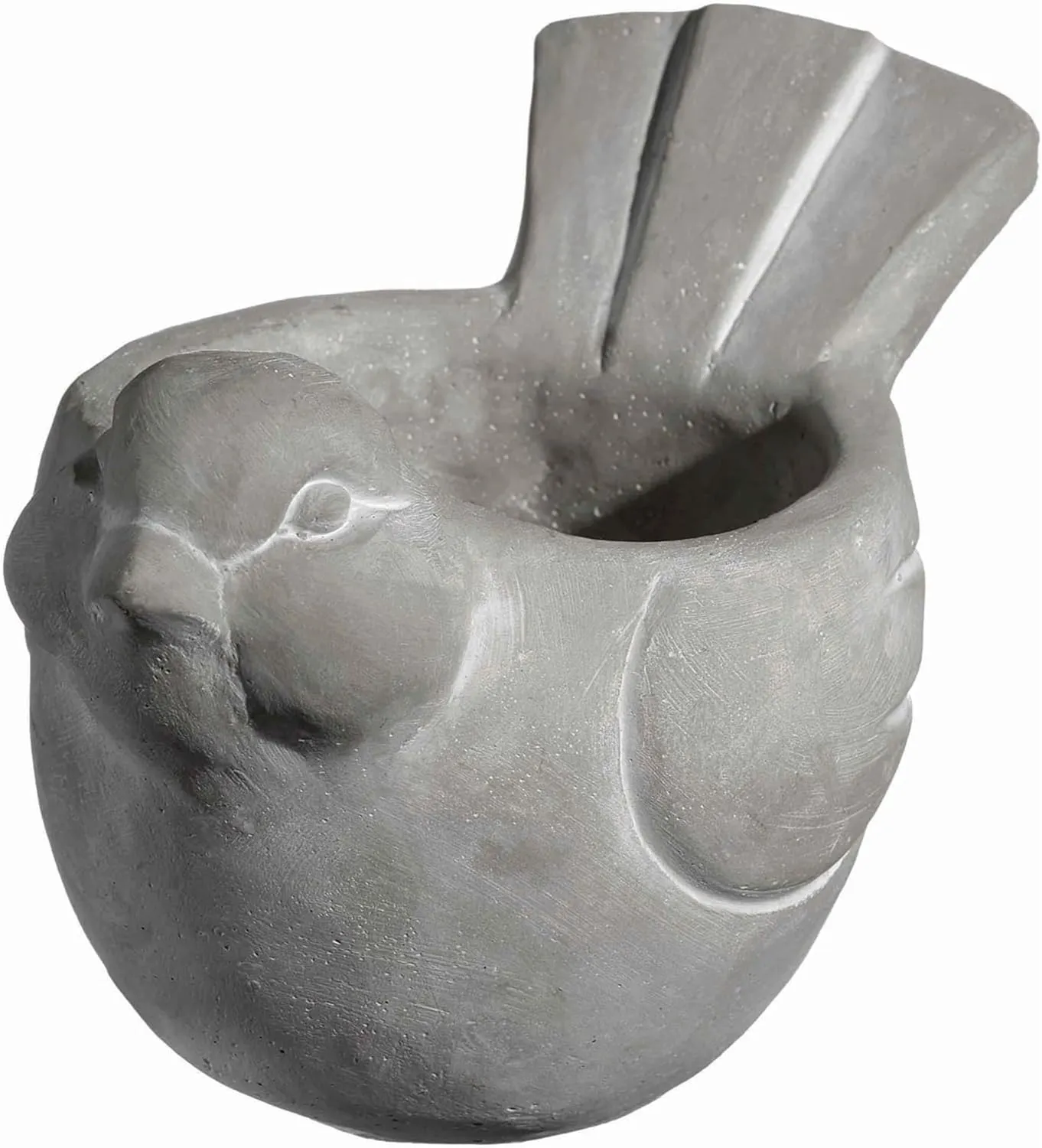 Classic Home and Garden Cement Buddies Indoor Outdoor Bird Planter, Gray, Small, 6"