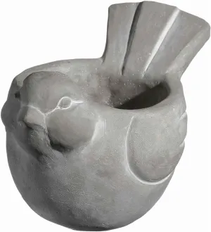 Classic Home and Garden Cement Buddies Indoor Outdoor Bird Planter, Gray, Small, 6"