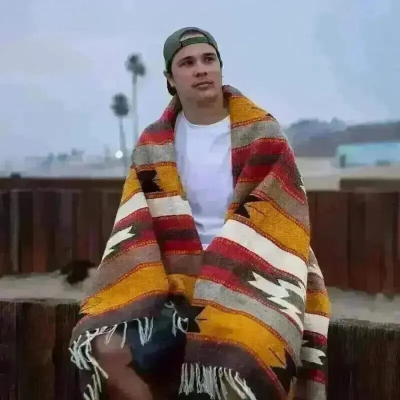 Custom Diamond Wool Mexican Blanket