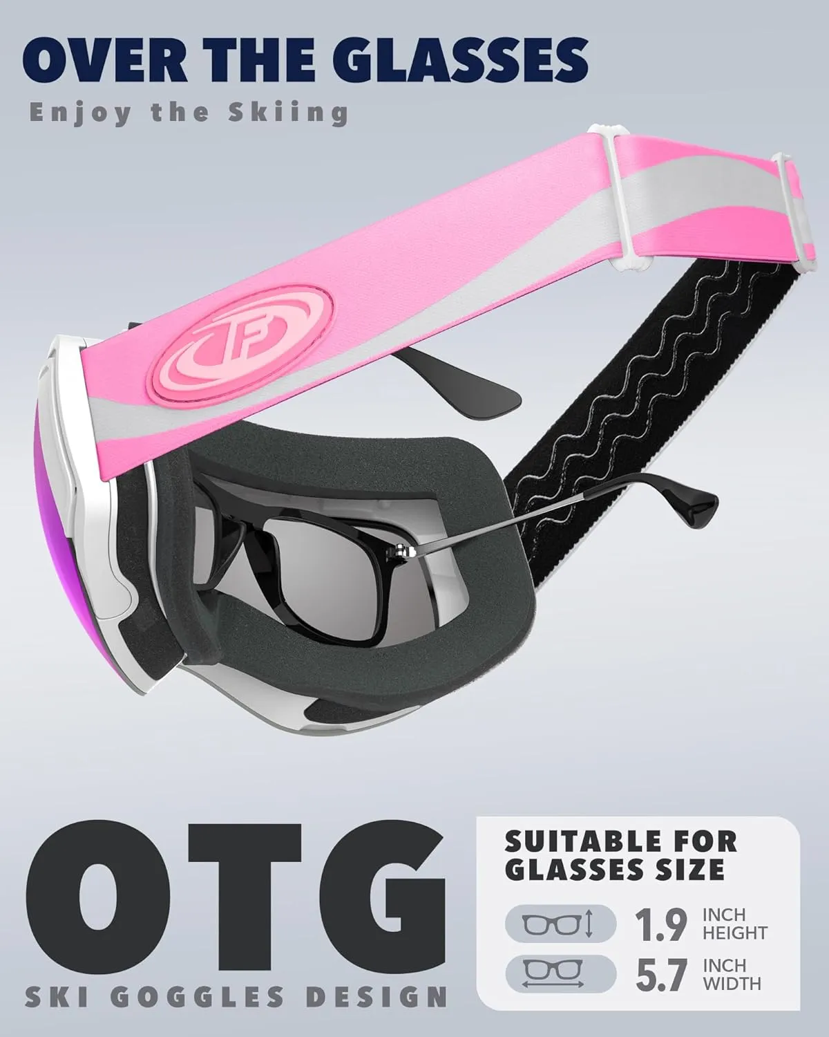 findway Ski Goggles OTG for Women Men Adult Youth-Over Glasses Snow Goggles-Interchangeable Lens,Anti Fog Snowboard Goggles
