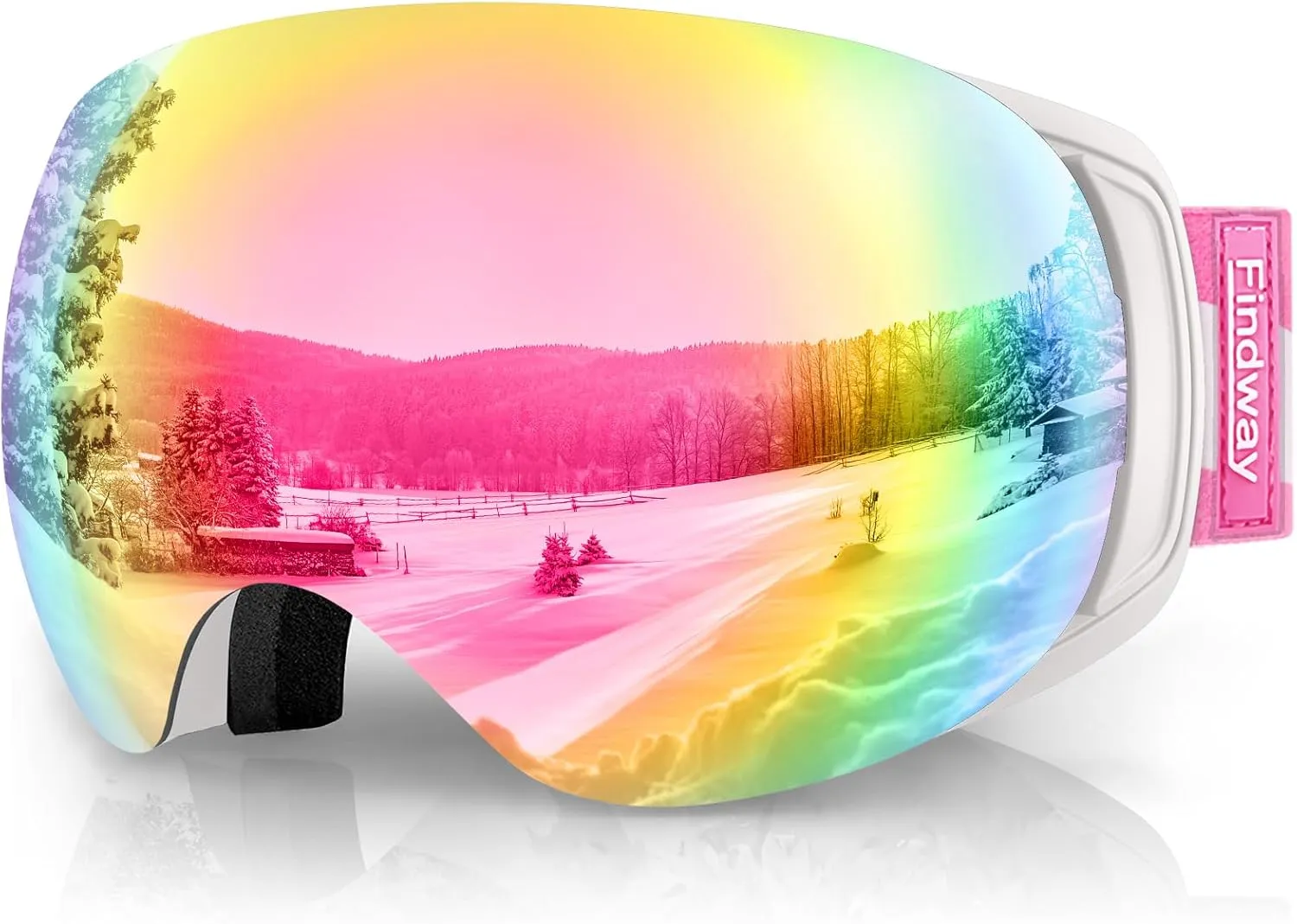 findway Ski Goggles OTG for Women Men Adult Youth-Over Glasses Snow Goggles-Interchangeable Lens,Anti Fog Snowboard Goggles