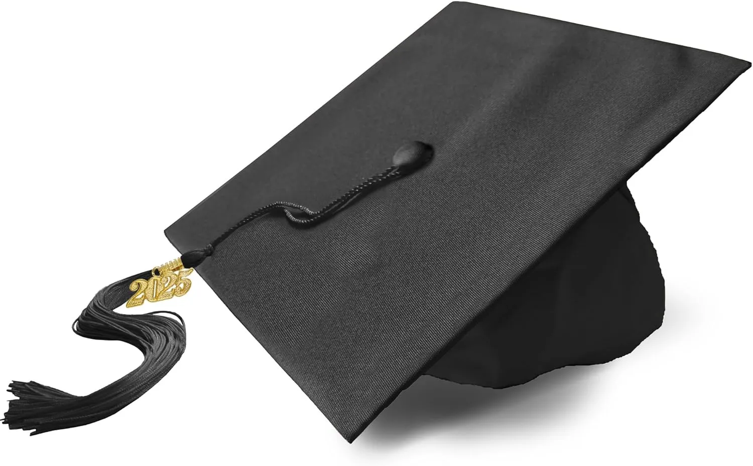 Graduation Cap with 2025 Tassel Year Charm Black Graduation Cap for High School & Bachelor