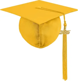 Graduation Cap with 2025 Tassel Year Charm Black Graduation Cap for High School & Bachelor