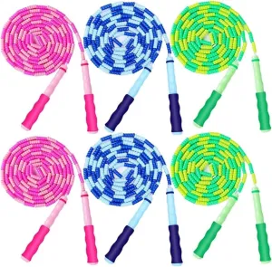 GRAWUN Jump Rope For Kids, Soft Beaded Jump Rope, Adjustable Length Tangle-Free Segmented Soft Beaded Skipping Ropefor Women, Men and Kids Keeping Fit, Workout and Weight Loss