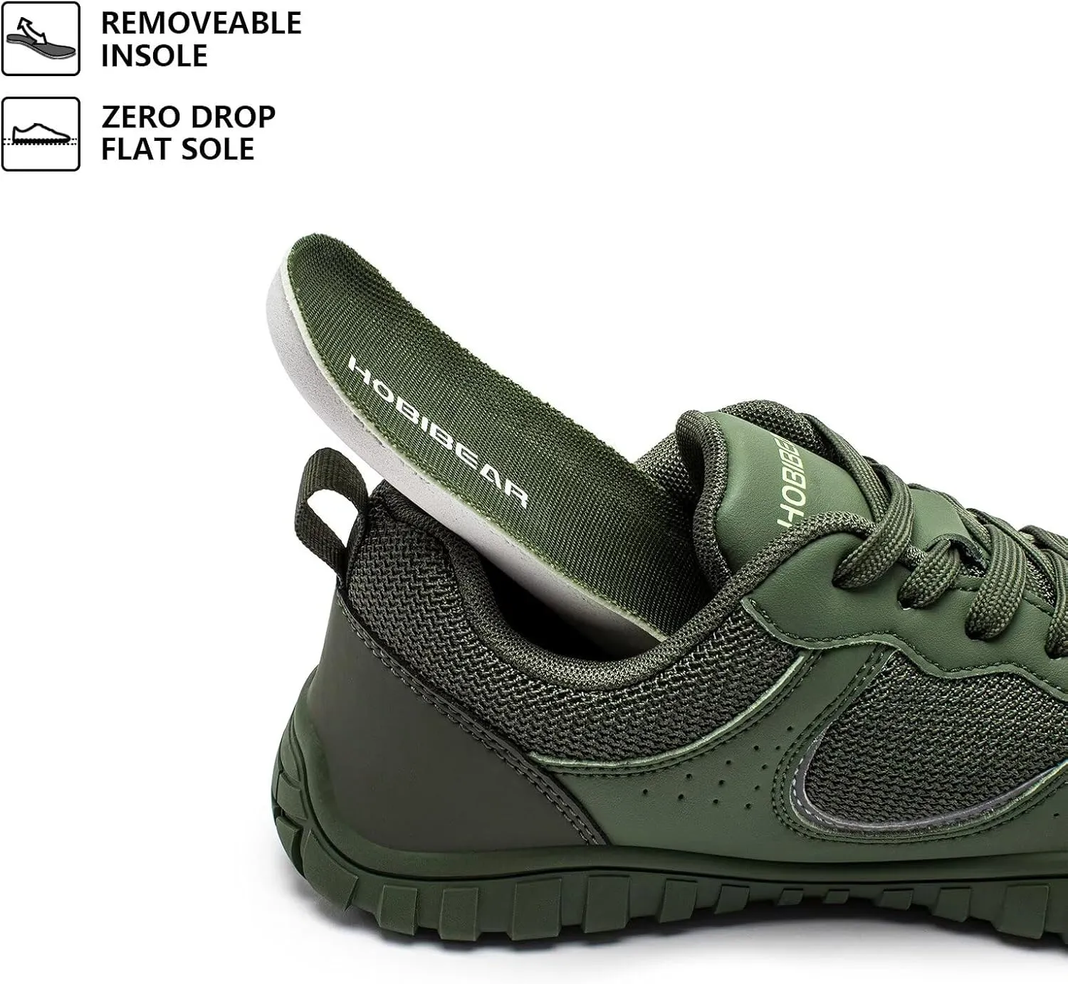 HOBIBEAR Mens Barefoot Shoes | Wide Toe Box | Comfortable Trail Running Sneaker