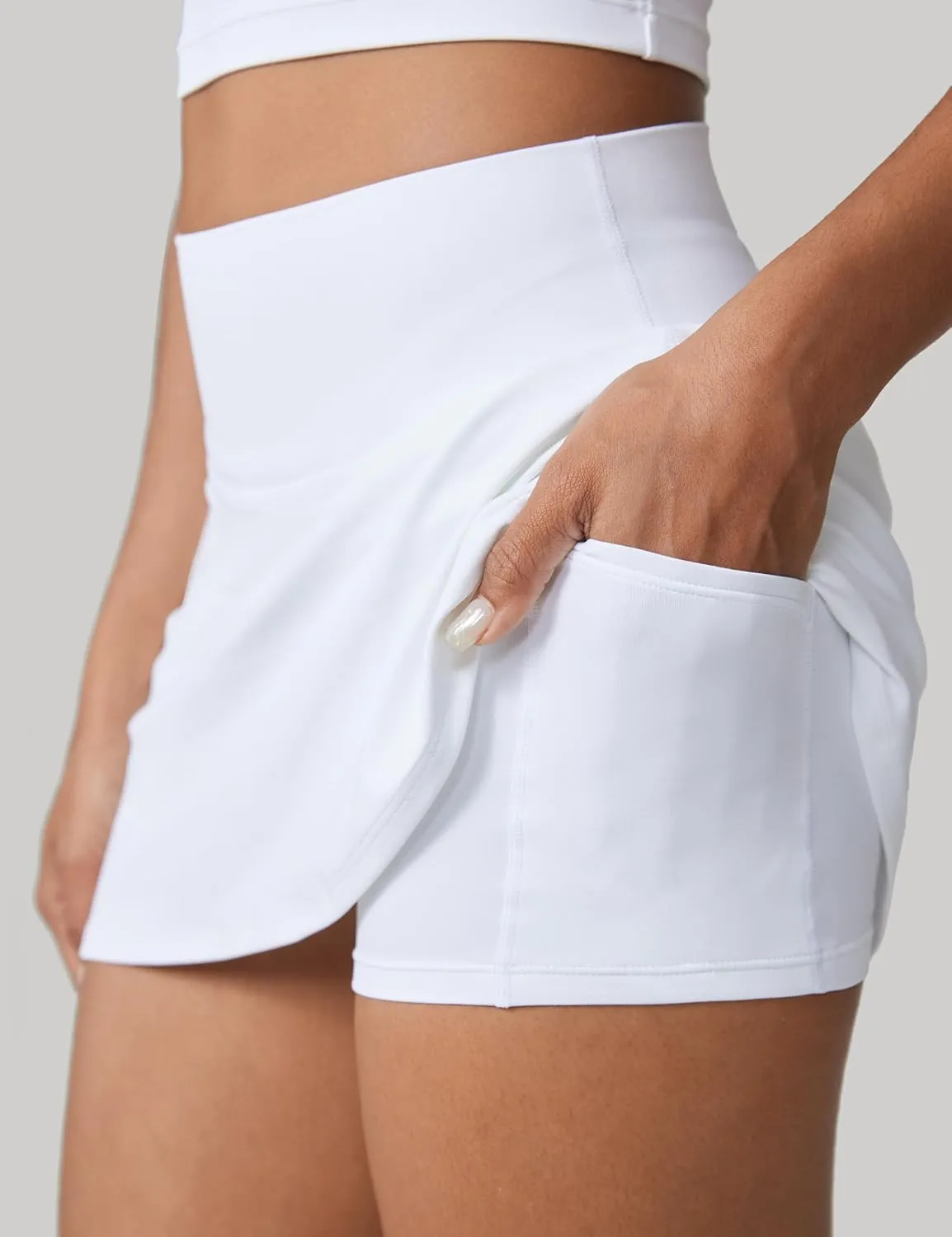 Hugcurve Tennis Skirts for Women with Inner Pockets High Waisted Athletic Skorts for Running Golf Workout Sports