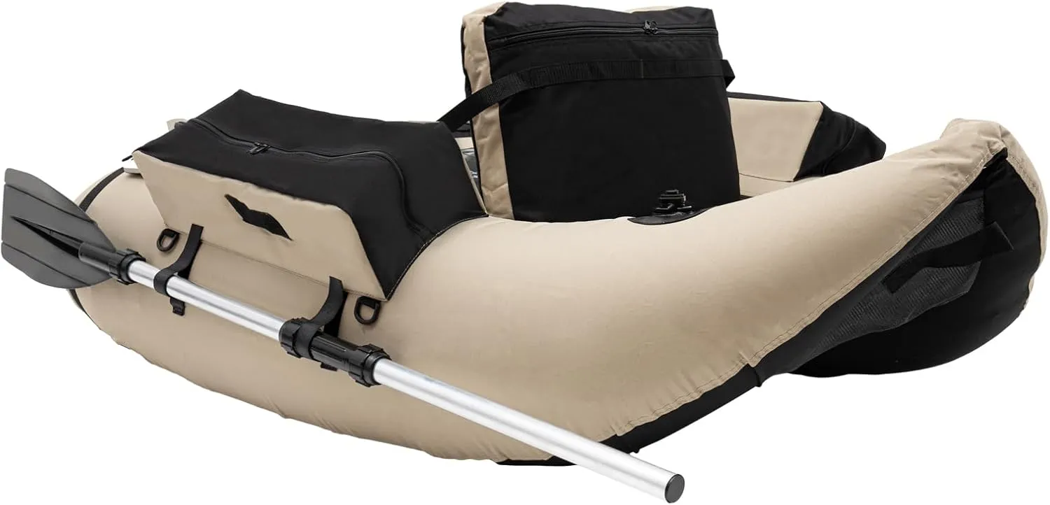 Inflatable Boat Raft with Storage Pockets, 286.6LBS Load Bearing Fishing Boat for Kayak Outdoor Fishing and Boating