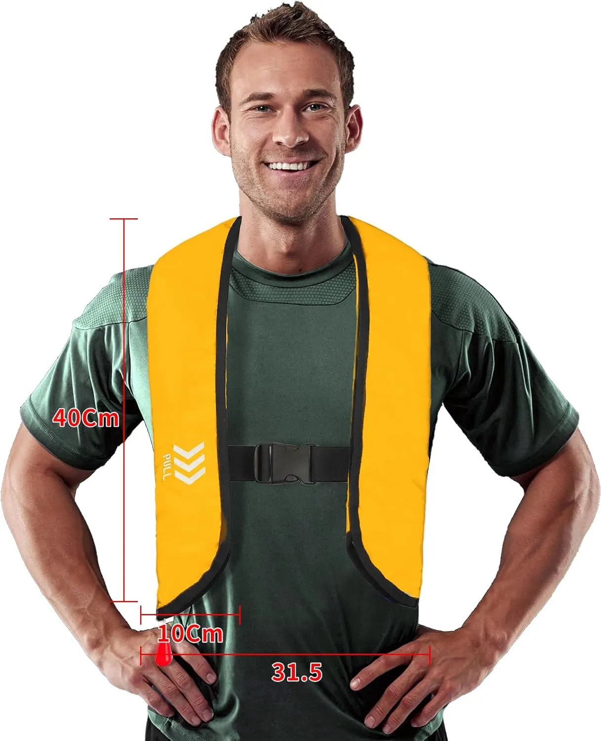 Manual Inflatable Life Jacket|Life Vest for Adults|PFD Low Profile|Supports up to 330 lbs(YSH709)