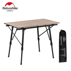 Naturehike Camping Table Portable Telescopic Folding Table Outdoor Picnic Multipurpose Tables Wood Grain Lightweight Table