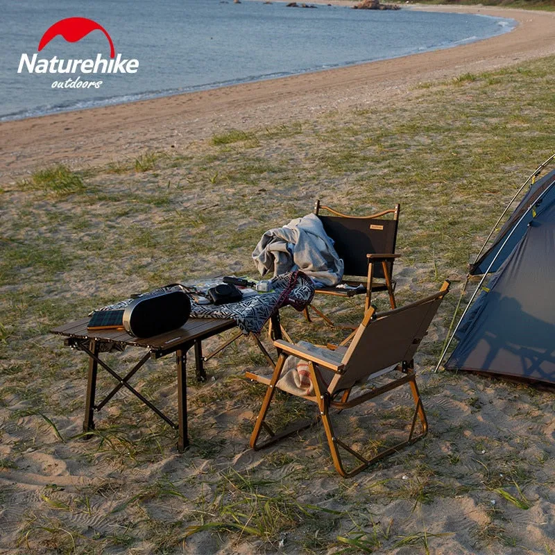 Naturehike Camping Table Portable Telescopic Folding Table Outdoor Picnic Multipurpose Tables Wood Grain Lightweight Table