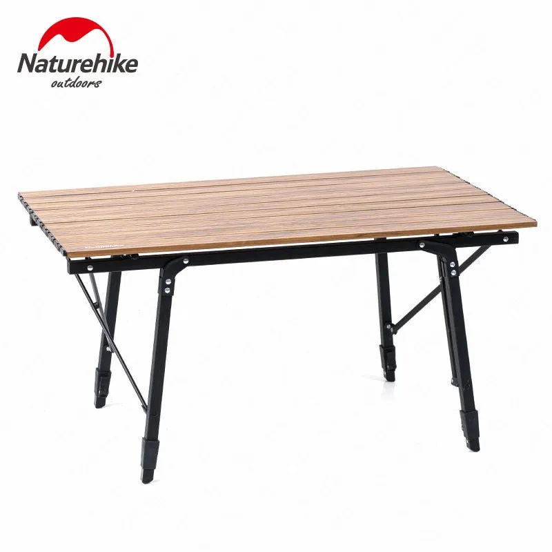 Naturehike Camping Table Portable Telescopic Folding Table Outdoor Picnic Multipurpose Tables Wood Grain Lightweight Table