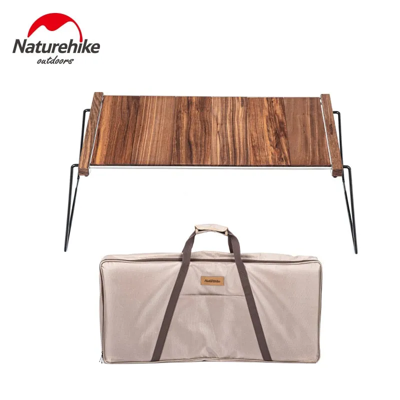 Naturehike Outdoor Folding Solid Wood Camping Table Stainless Steel Frame Picnic Table Multiple Combinations BBQ Camping Table