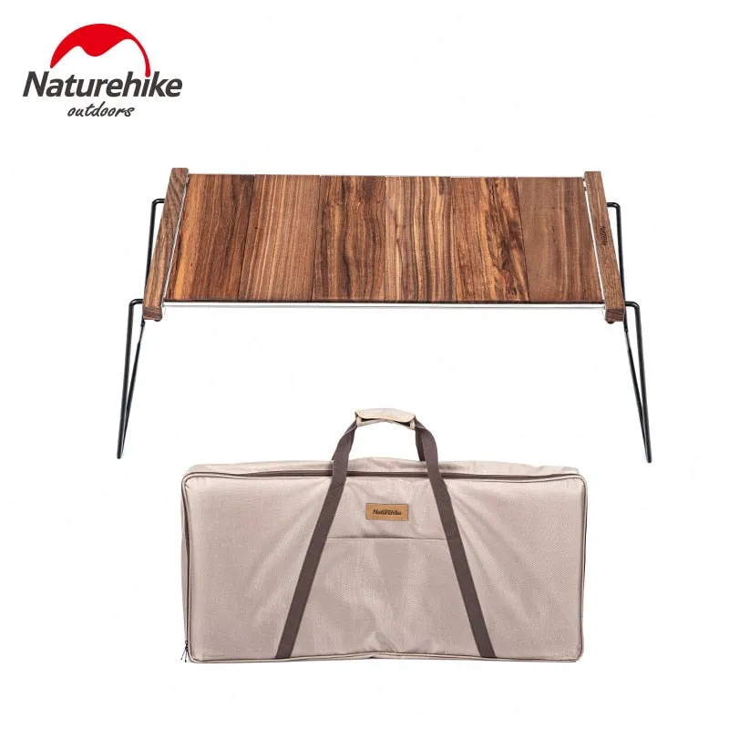 Naturehike Outdoor Folding Solid Wood Camping Table Stainless Steel Frame Picnic Table Multiple Combinations BBQ Camping Table
