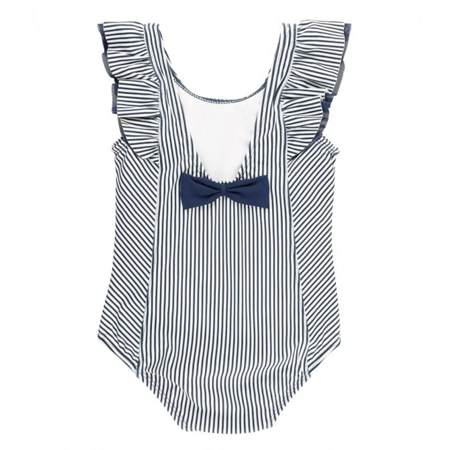 Navy Stripe Waterfall One Piece