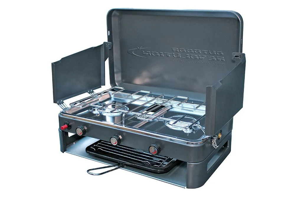 Outdoor Revolution Twin Burner Camping Gas Stove & Grill