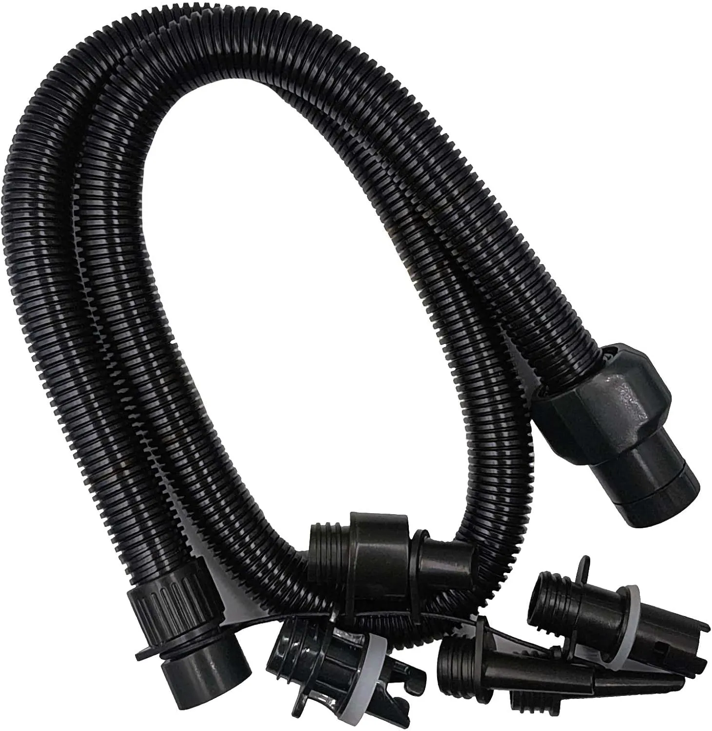 Paddle Board Pump Hose Adaptor Kit Air Horse with 6 Nozzles Electric Air Pump Air Inflation Tube for Stand Up Paddle Board, Kayak Paddle Board