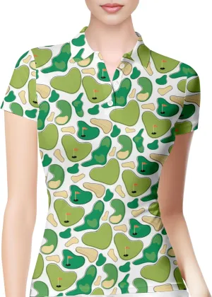 PAGYMO Funny Golf Shirts for Women Print Crazy Pattern Cute Novelty Moisture Wicking Short Sleeve Tennis Polo Shirt