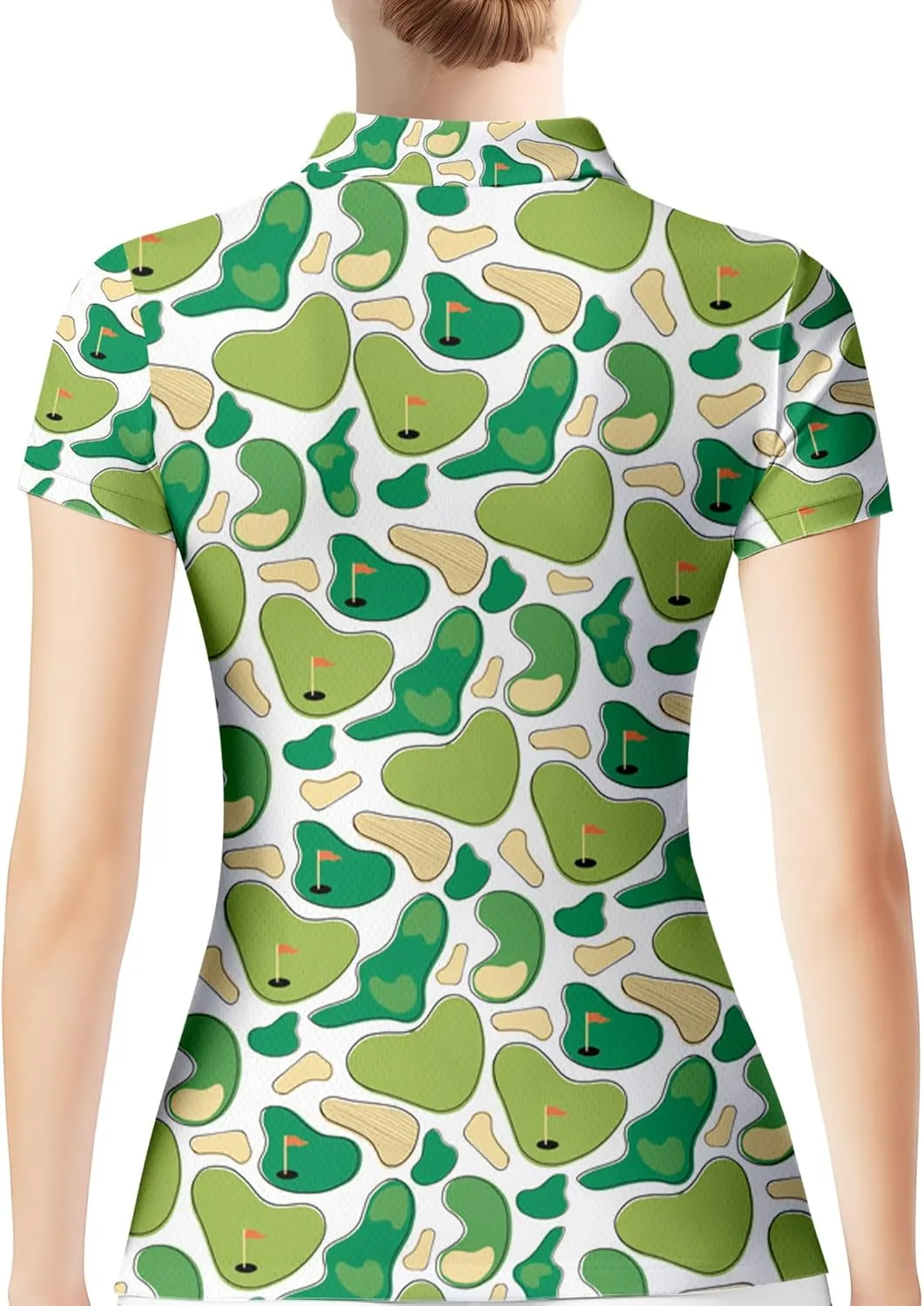 PAGYMO Funny Golf Shirts for Women Print Crazy Pattern Cute Novelty Moisture Wicking Short Sleeve Tennis Polo Shirt
