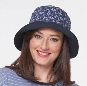 PARKHURST - UPF 50 ULTIMATE LIGHT WEIGHT REVERSIBLE BUCKET HAT -23693- DENIM/ FLORAL