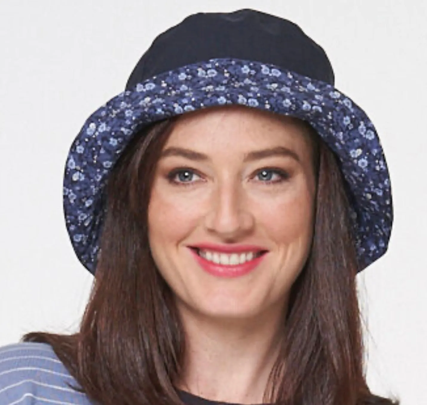 PARKHURST - UPF 50 ULTIMATE LIGHT WEIGHT REVERSIBLE BUCKET HAT -23693- DENIM/ FLORAL
