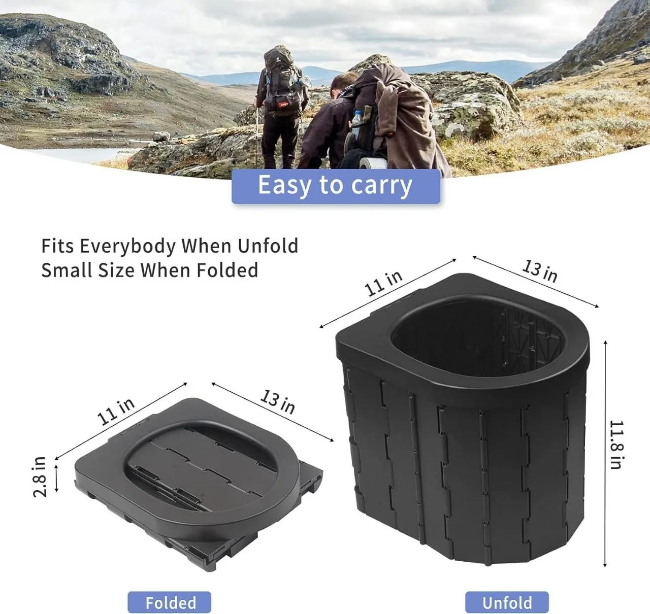 Portable Toilet Camping Toilet Portable & Hiking Outdoor Wind Shield for Stove Combo Pack(10 Pack)