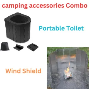 Portable Toilet Camping Toilet Portable & Hiking Outdoor Wind Shield for Stove Combo Pack(10 Pack)