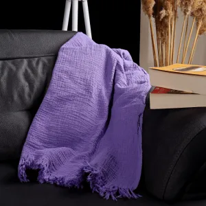 Purple Muslin Throw Blankets