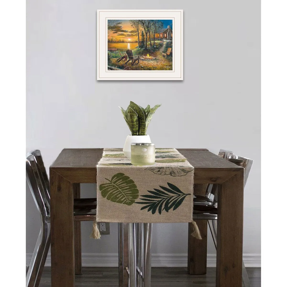 "Fireside" By Jim Hansel, Ready to Hang Framed Print, White Frame