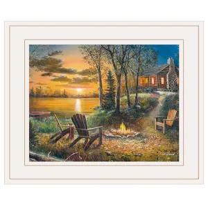 "Fireside" By Jim Hansel, Ready to Hang Framed Print, White Frame