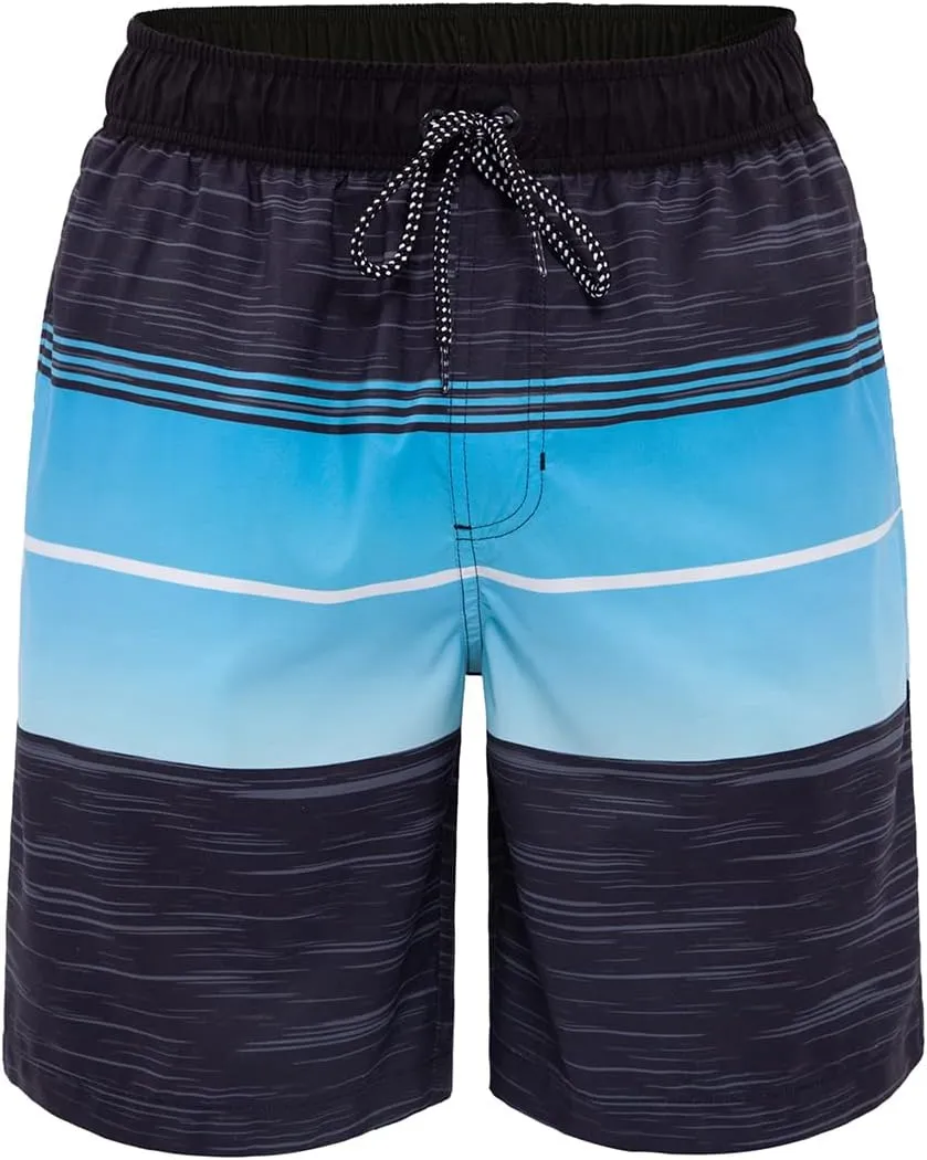 Rokka&Rolla Men's Swim Trunks Quick Dry Board Shorts Bathing Suit with Mesh Lining
