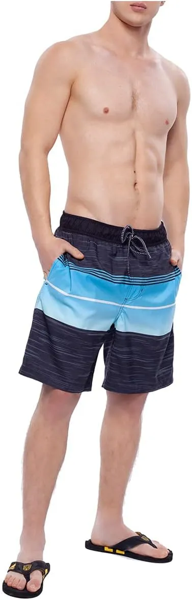 Rokka&Rolla Men's Swim Trunks Quick Dry Board Shorts Bathing Suit with Mesh Lining