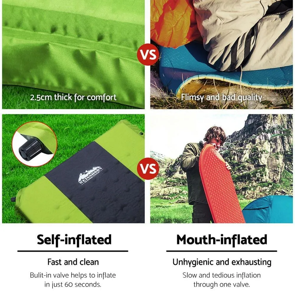 Self Inflating Mattress Camping Sleeping Mat Air Bed Pad Single Green