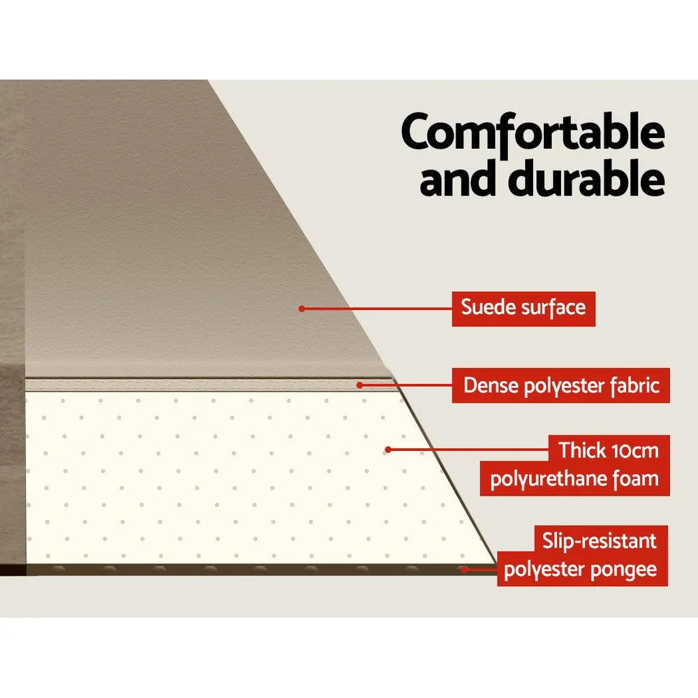 Single Size Self Inflating Mattress Mat Joinable 10CM Thick  Coffee