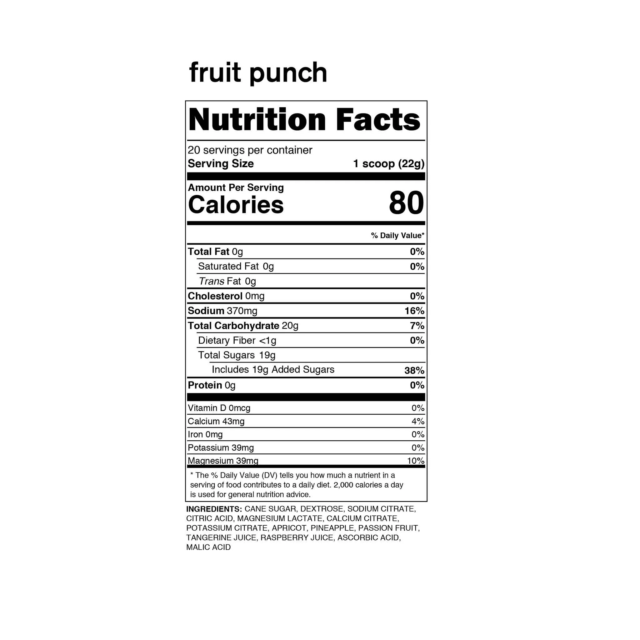 Sport Hydration Drink Mix, Fruit Punch, Single Serving