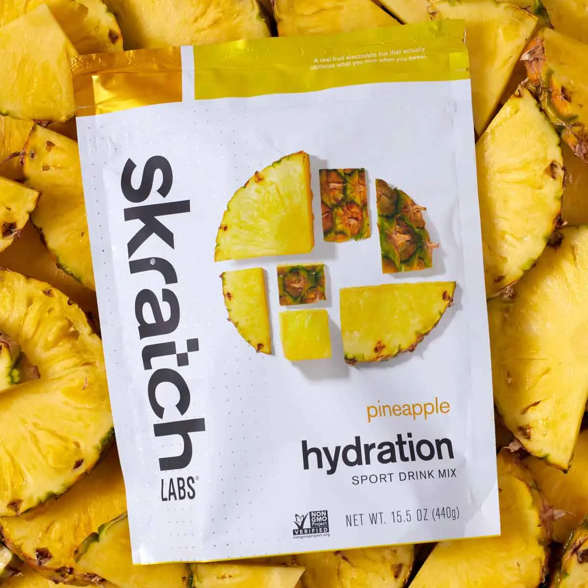 Sport Hydration Drink Mix, Pineapple, 20-Serving Resealable Pouch