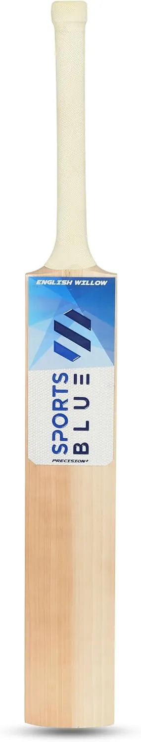 Sports Blue English Willow Cricket Bat | Grade 1 Cricket bat | 9  Straight Grains with 38mm  Edges | Ready to Play with oiling and Knocking