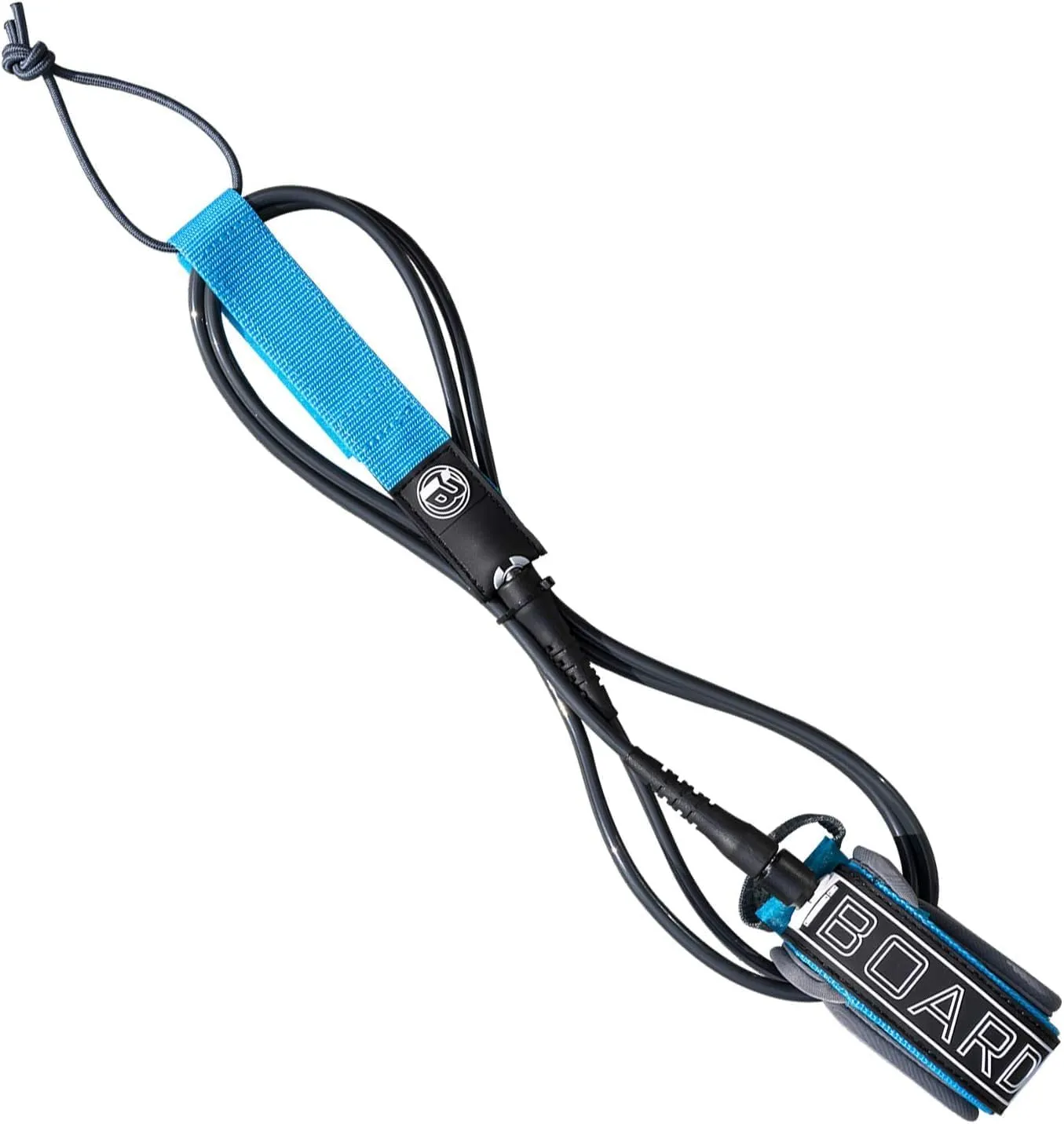 SUP and Surfboard Leash-6 feet,PU Material Straight surf Leash,3 Layers of Premium Hook & Loop,6mm Dark Grey Leash with Double Stainless Steel Rotating Head