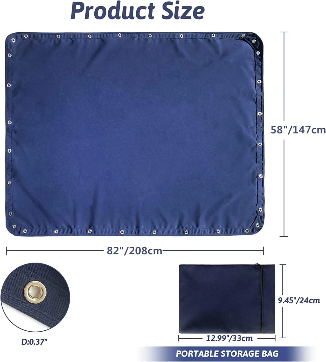 T-Top Shade Cover for Center Console Boat - 82" x 58" (208cm x 147cm) Marine Dark Blue Replacement