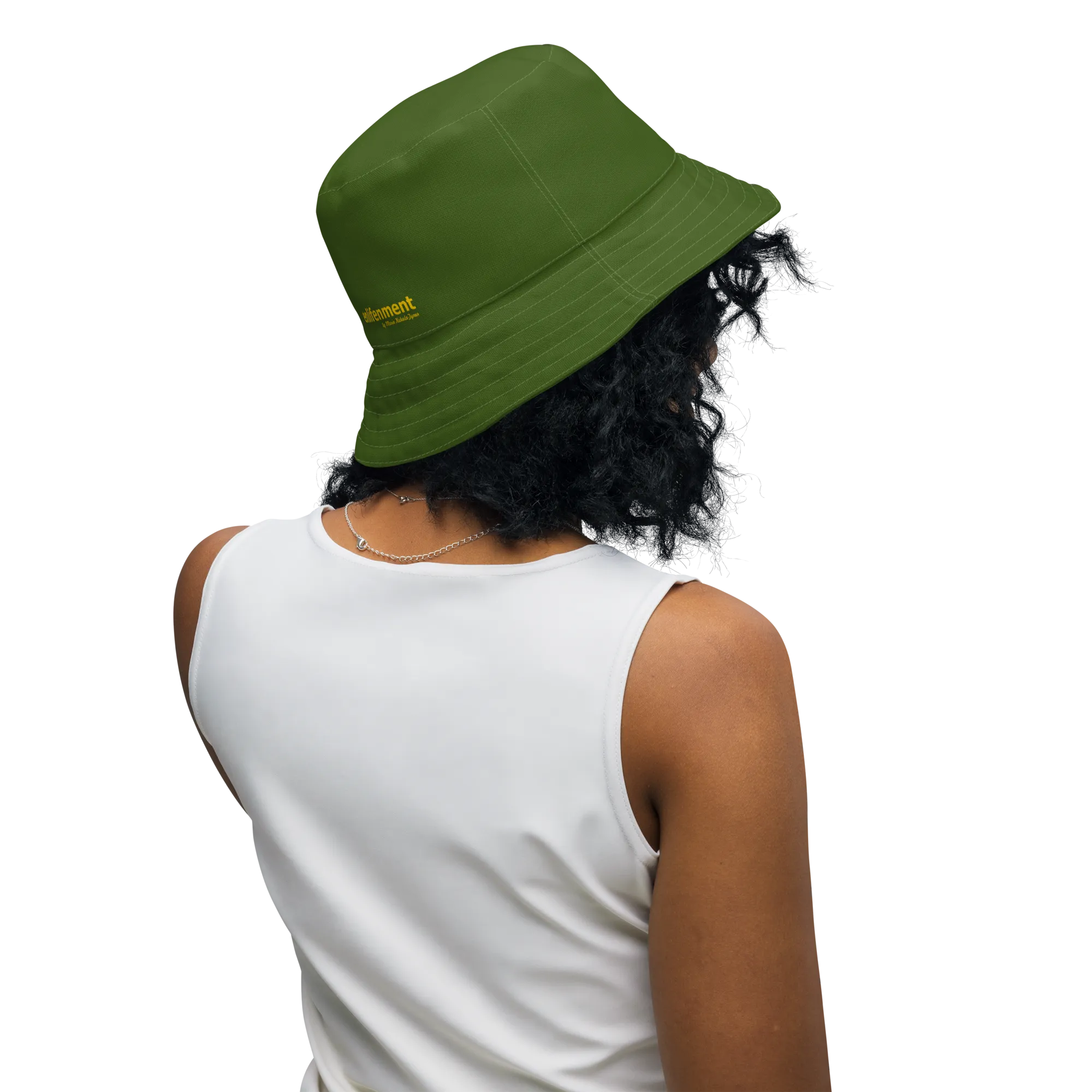 The FLOWER LOVE Collection - "Butterfly Beauty" Design Premium Reversible Bucket Hat - Dark Green Inside - Beach Hat, Gifts for Her